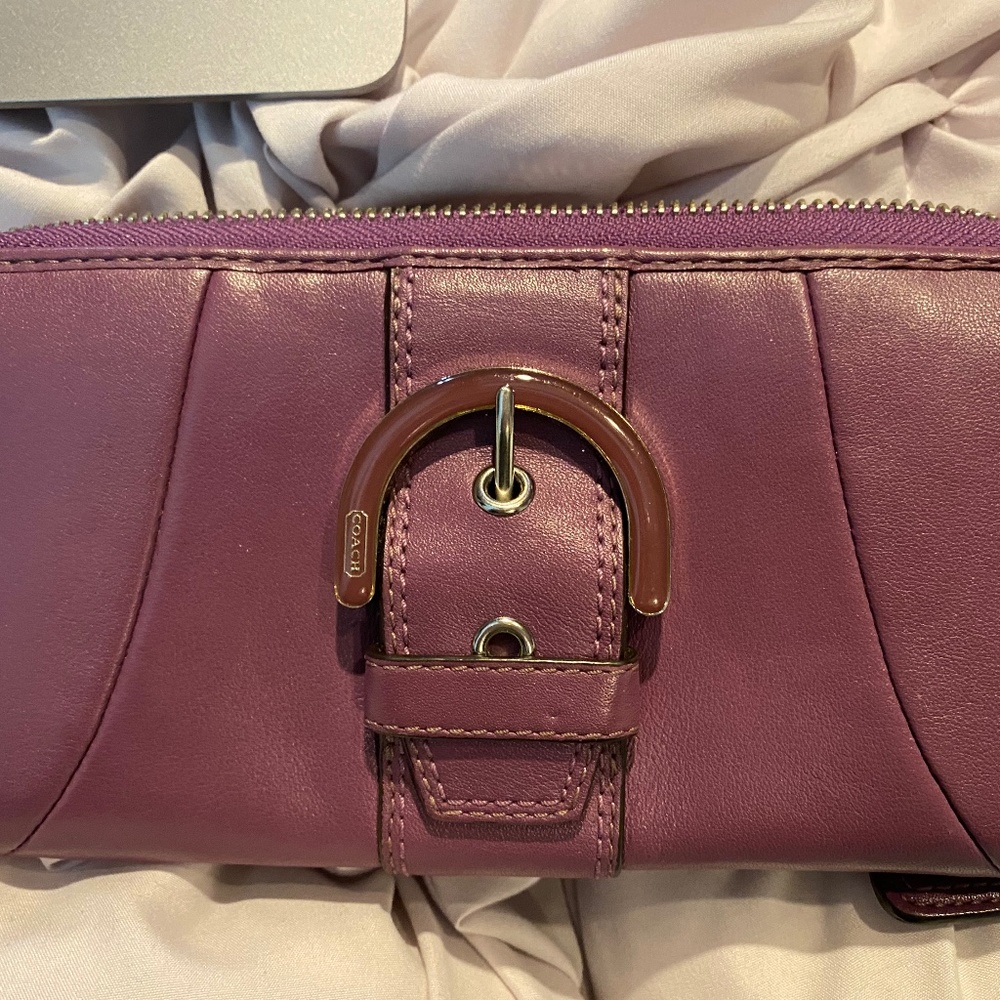 Coach purple leather wallet